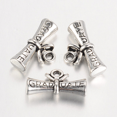 Tibetan Style Alloy Degree Charms X-TIBEP-35076-AS-NR-1