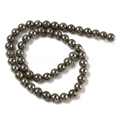 Natural Pyrite Beads Strands G-A250-A01-01-1