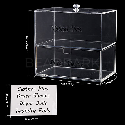 Acrylic Double Layer Cosmetic Storage Display Box AJEW-WH0419-25-1