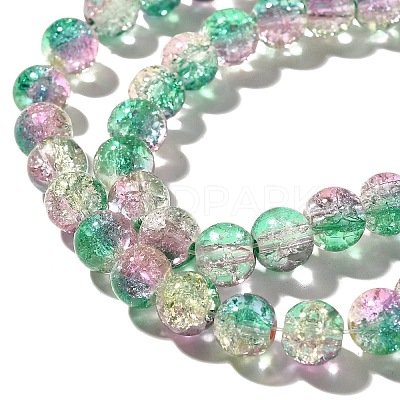 Crackle Glass Beads Strands X1-CCG-C002-8mm-07-1