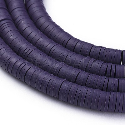 Flat Round Handmade Polymer Clay Beads CLAY-R067-8.0mm-04-1