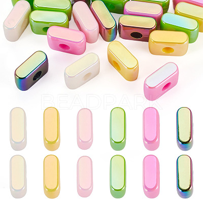 20Pcs UV Plating Opaque Acrylic European Beads OACR-TADJ0001-16I-1