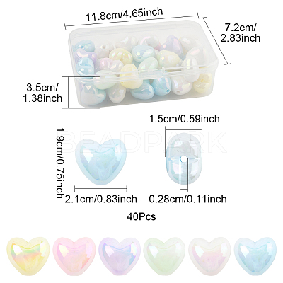 40Pcs UV Plating Acrylic Beads MACR-FS0002-18-1