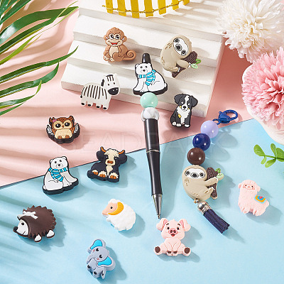 Cartoon Animals Silicone Beads SIL-TA0002-70-1