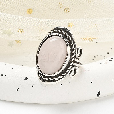 Natural Rose Quartz Adjustable Rings RJEW-I108-01AS-13-1