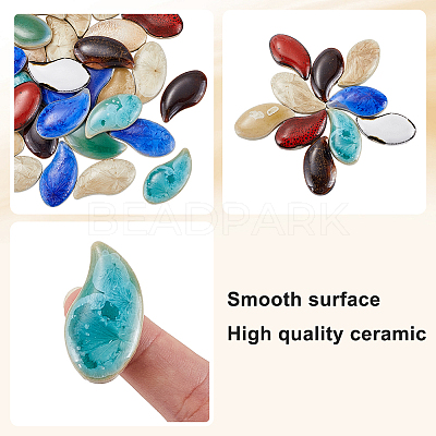 200G Handmade Porcelain Cabochons PORC-SP0001-03D-1