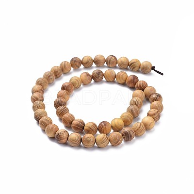 Natural Wood Beads Strands X-WOOD-F008-05-A-1
