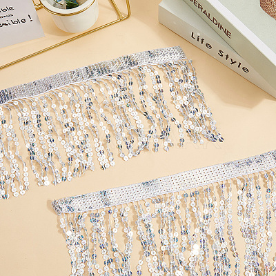 Polyester Sequin Paillette Fringe Tassel Trim OCOR-WH20071-002C-1