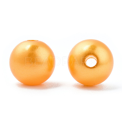 Spray Painted ABS Plastic Imitation Pearl Beads OACR-T015-05B-18-1