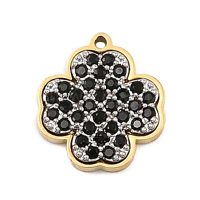 304 Stainless Steel Micro Pave Cubic Zirconia Charms LS-STAS-I356-04G-07-1