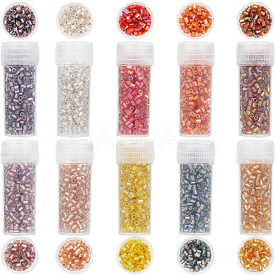 100g 10 colors 11/0 Two Cut Round Hole Glass Seed Beads SEED-SC0001-25B-1
