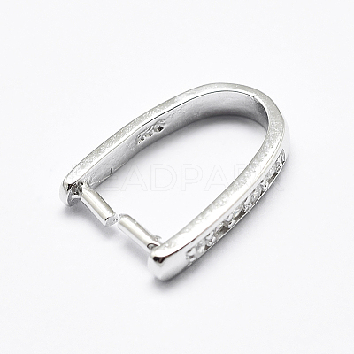 Anti-Tarnish Rhodium Plated 925 Sterling Silver Micro Pave Cubic Zirconia Pendant Bails STER-P034-09P-1