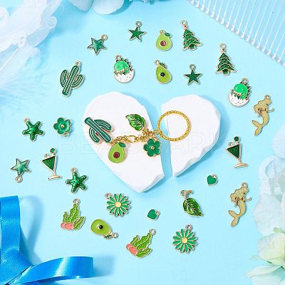 30Pcs 15 Styles Alloy Enamel Pendants ENAM-SZ0003-73-1