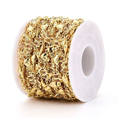 Brass Glass Link Chains CHC-T018-15C-G-1