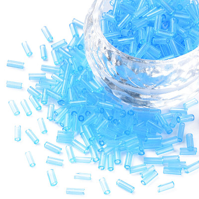 Transparent Glass Bugle Beads SEED-N005-001-C12-1