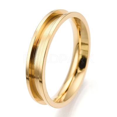 201 Stainless Steel Grooved Finger Ring Settings RJEW-TAC0017-4mm-01C-1