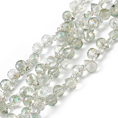 Transparent Electroplate Glass Beads Strands EGLA-F152A-FR03-1