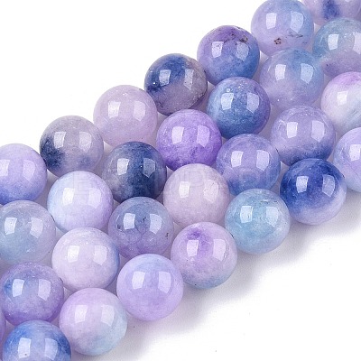 Dyed Natural White Jade Beads Strands G-T138-10mm-210-13-1