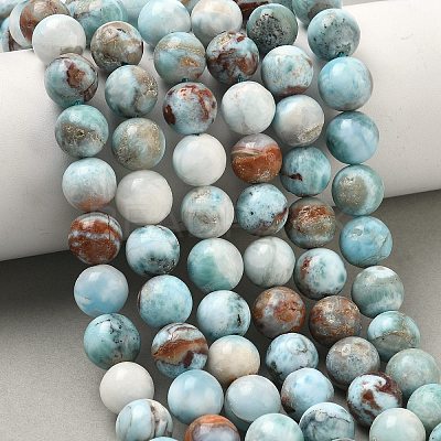 Natural Larimar Beads Strands G-C264-A01-10mm-1