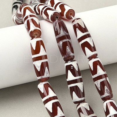 Rice Shape Tibetan Style dZi Beads Strands G-A269-A11-01-1