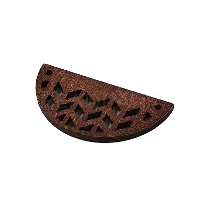 Poplar Wood Laser Cut Half Round Links Connectors WOOD-N016-47-1