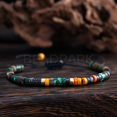 Natural Gemstone Beads Braided Bead Bracelets for Men Women YQ1322-1