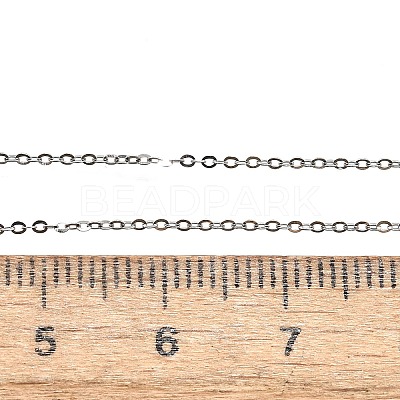 Anti-Tarnish Rhodium Plated 925 Sterling Silver Cable Chain Necklaces NJEW-N0048-46-18-1
