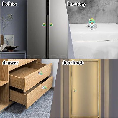 Zinc Alloy & Resin Christmas Tree Shaped Toilet Tank Button AJEW-WH20008-21B-01-1