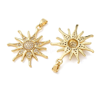 Brass Micro Pave Clear Cubic Zirconia Pendants CU-CBA2907-03A-G-1