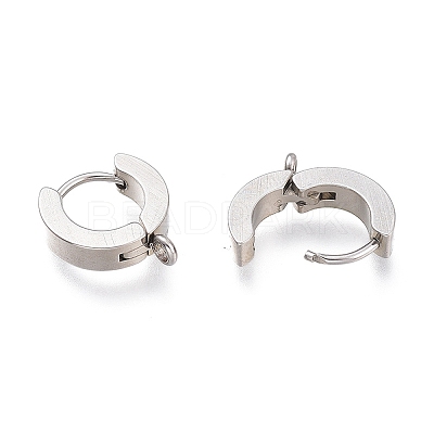 Tarnish Resistant 304 Stainless Steel Huggie Hoop Earrings Findings X-STAS-I167-01C-P-1