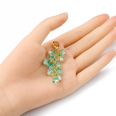Trumpet Flower Glass Pendant Decorations HJEW-YW0001-02A-1