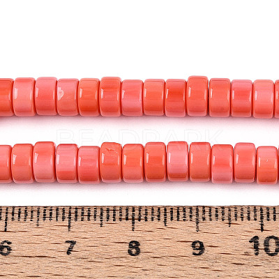 Opaque Solid Color Glass Beads Strands GLAA-N026-3x6mm-05-1