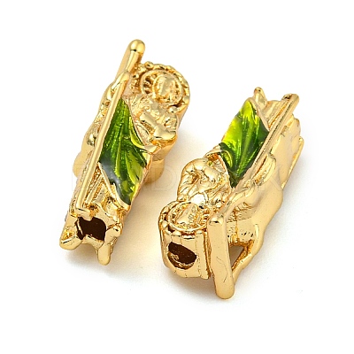 Rack Plating Brass Enamel Beads KK-Z063-08G-1
