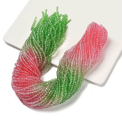 Transparent Painted Glass Beads Strands DGLA-A034-T1mm-A18-1