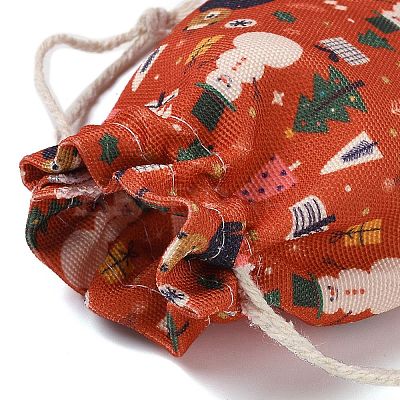 Christmas Theme Cloth Printed Storage Bags ABAG-F010-02A-01-1