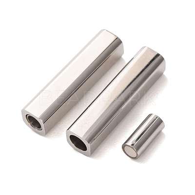 304 Stainless Steel Magnetic Clasps with Glue-in Ends SA-CBA15BC-06P-1