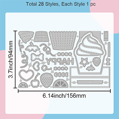 Carbon Steel Cutting Dies Stencils DIY-WH0309-1747-1