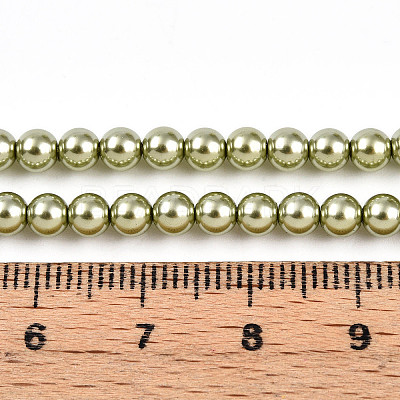 Baking Paint Pearlized Glass Pearl Bead Strands HY-N002-4mm-A07-1