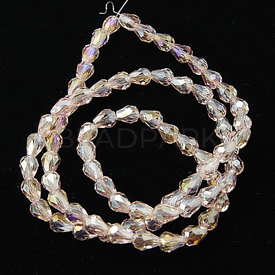 Electroplate Glass Beads Strands EGLA-D015-12x8mm-23-1