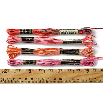 12 Skeins 12 Colors 6-Ply Polyester Embroidery Floss OCOR-FS0001-01A-02-1