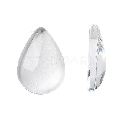 Transparent Teardrop Glass Cabochons GGLA-R024-14x10-1