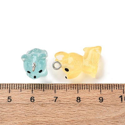 Luminous Transparent Resin Pendants RESI-Z043-02P-1