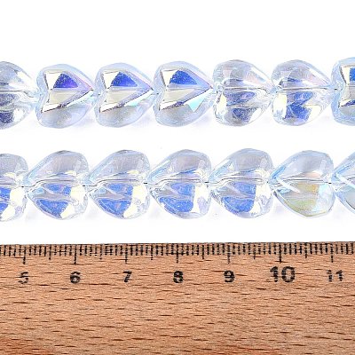 Electroplate Transparent Glass Beads Strands X-EGLA-N056-01A-02-1