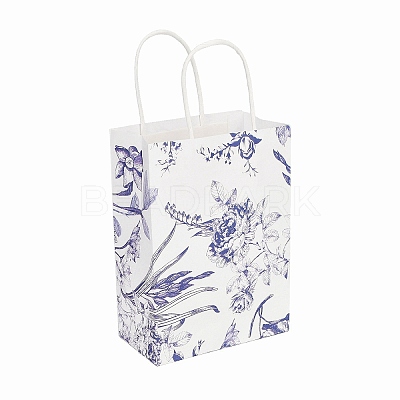 Flower Print Paper Gift Bags with Handles TH-CBA170C-05-1