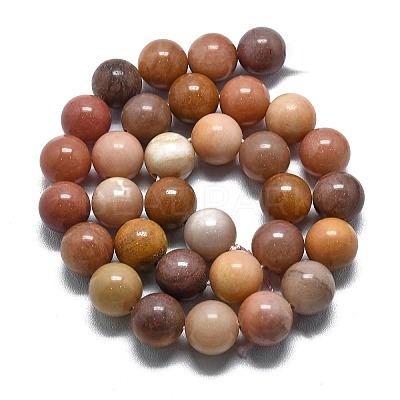 Natural Petrified Wood Round Beads Strands G-D356-C01-10mm-1