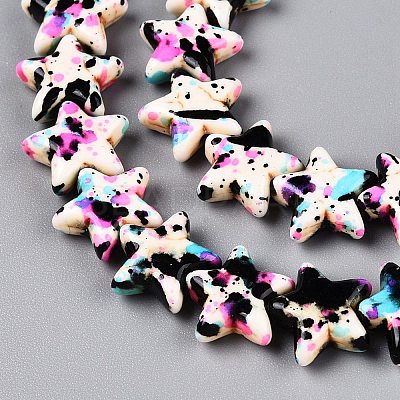 Spray Painted Synthetic Turquoise Beads Strands UNKW-T001-11F-1