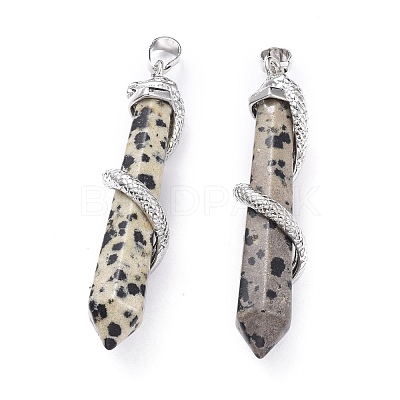 Natural Dalmatian Jasper Big Pointed Pendants G-F696-B08-1