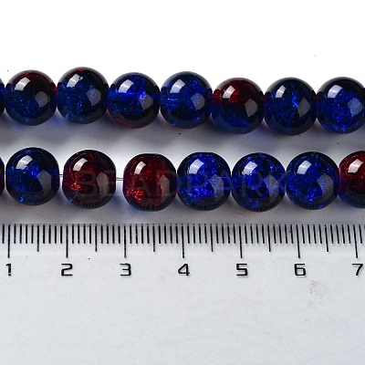 Spray Painted Crackle Glass Beads Strands CCG-Q002-10mm-12-1