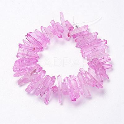 Natural Quartz Crystal Points Beads Strands G-K181-B03-1