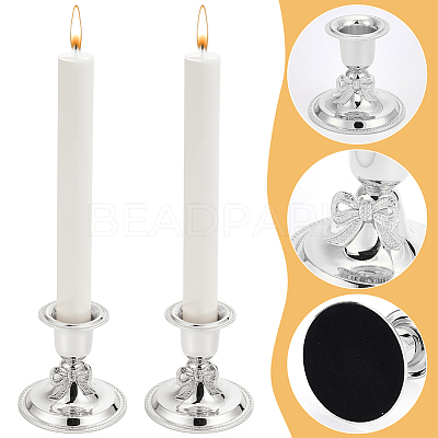 Zinc Alloy Candle Holders AJEW-WR0003-13S-1